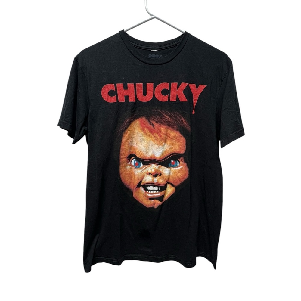 Chucky unisex Black Graphic Tee Halloween T-Shirt medium